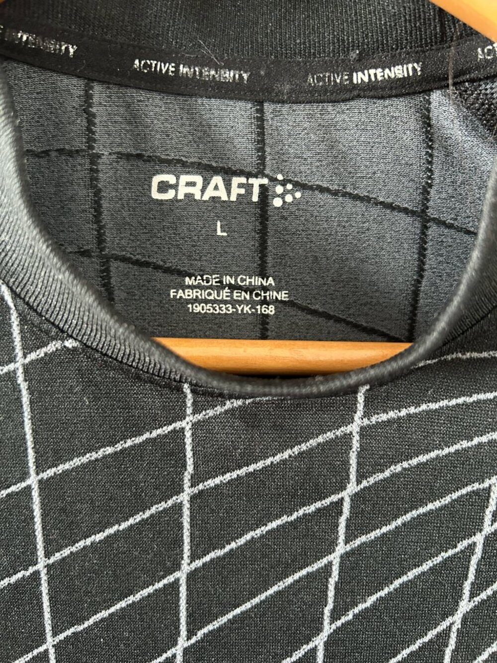 Craft Black and Charcoal Geometric Long Sleeve Base Layer Women’s Size L - Picture 6 of 11